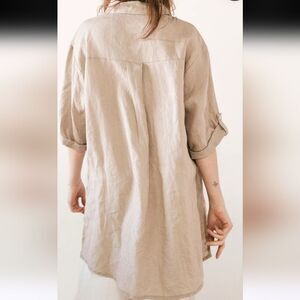 Foxcroft Beige Linen Top